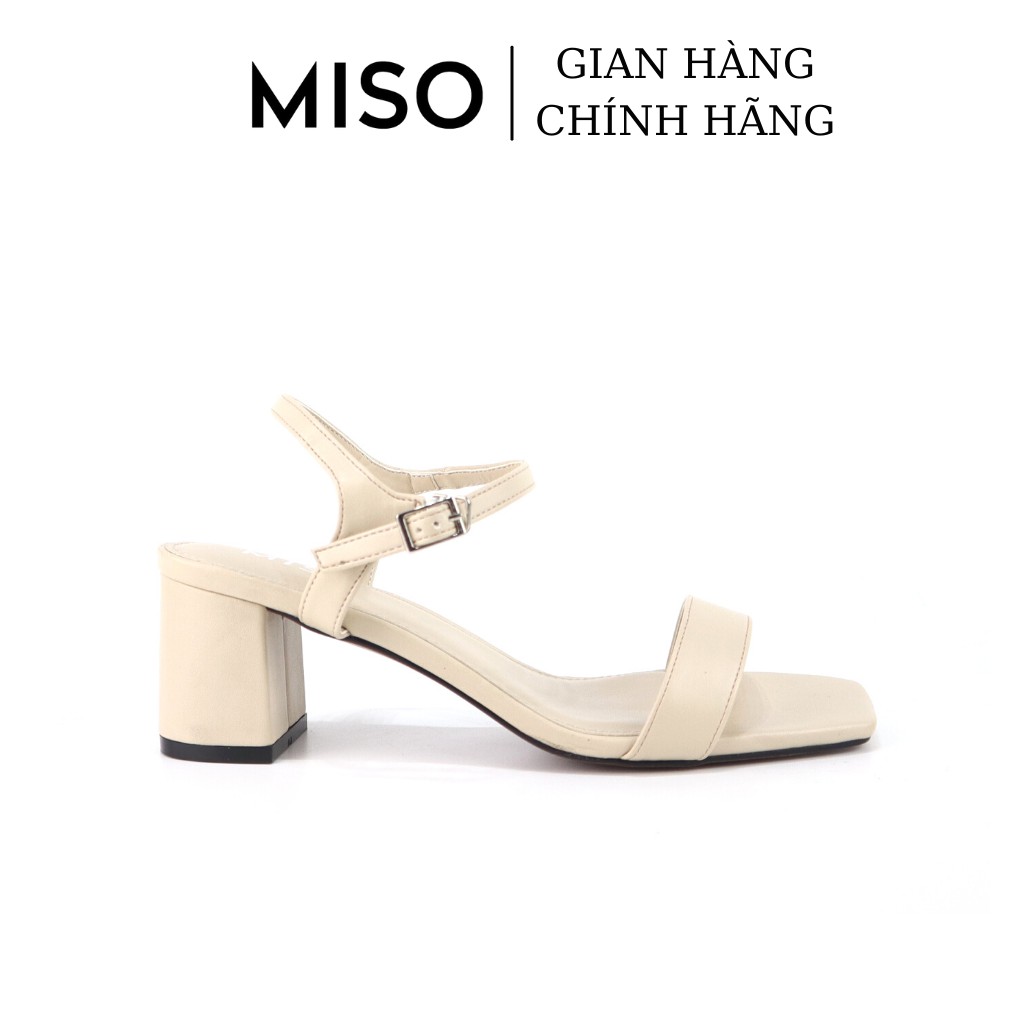 Giày sandal nữ quai ngang basic đơn giản đi làm gót trụ 5cm Miso M023