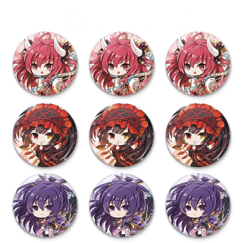 Huy hiệu IN HÌNH Date a live Cuộc hẹn sống còn anime chibi dễ thương xinh xắn