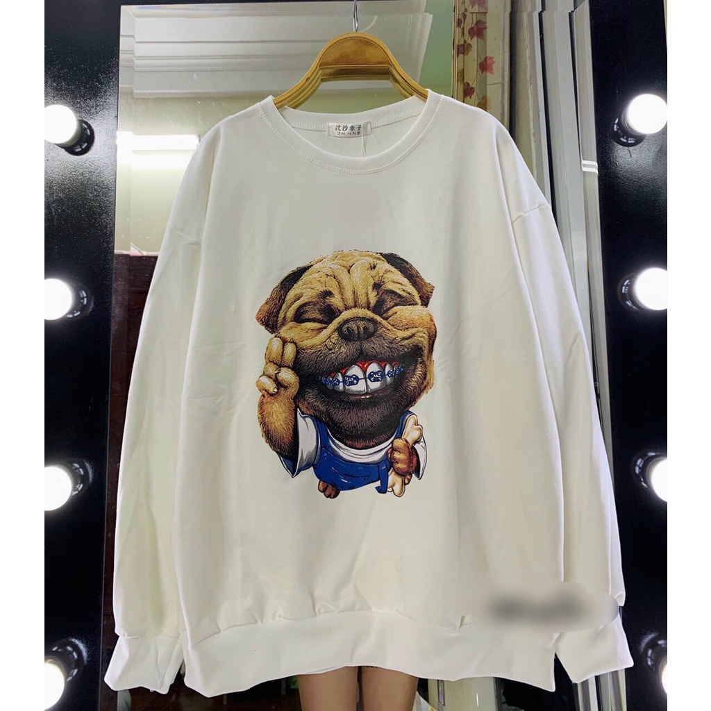 [ Hàng Chuẩn ] Áo Nỉ Sweater In Hình cute form rộng dài tay freesize 40kg_60kg hot hít đẹp xuất sắc ( kèm ảnh thật) | BigBuy360 - bigbuy360.vn