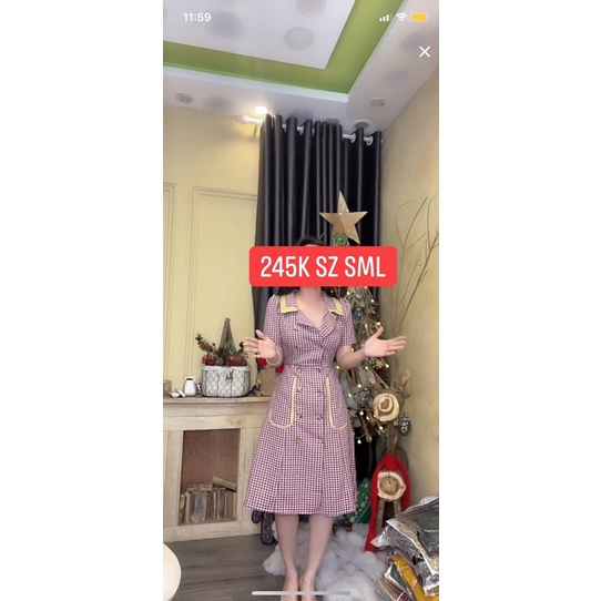 Váy dạ kẻ hằng xù