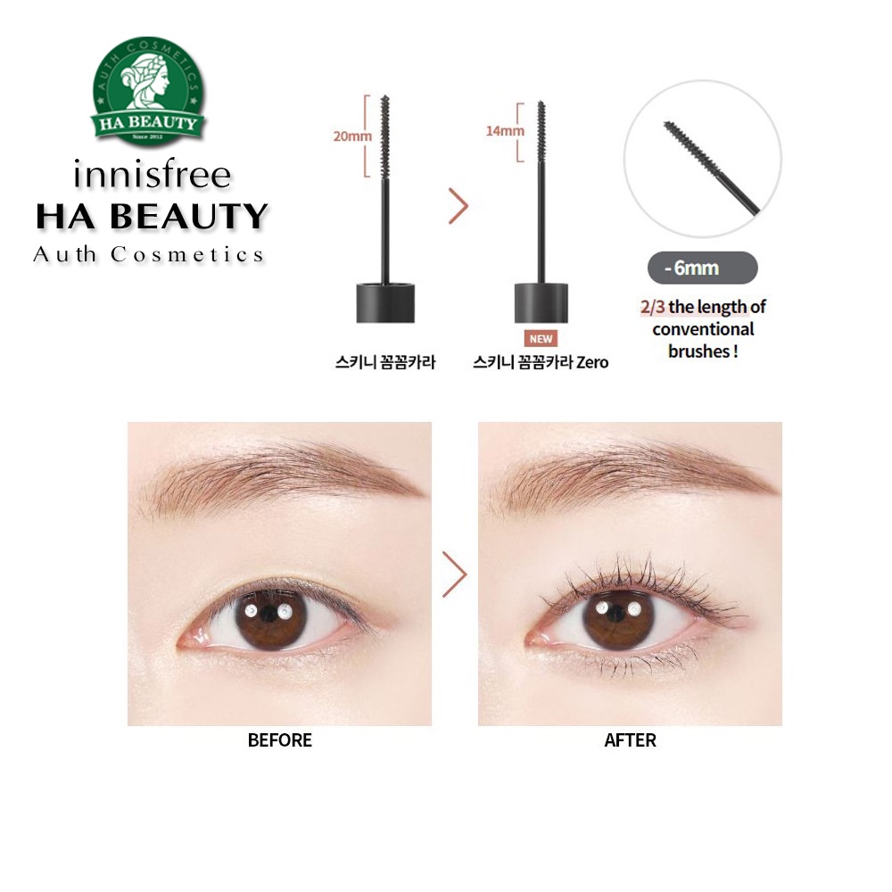 Mascara siêu mảnh chống trôi innisfree Skinny Microcara Zero 3.5 g