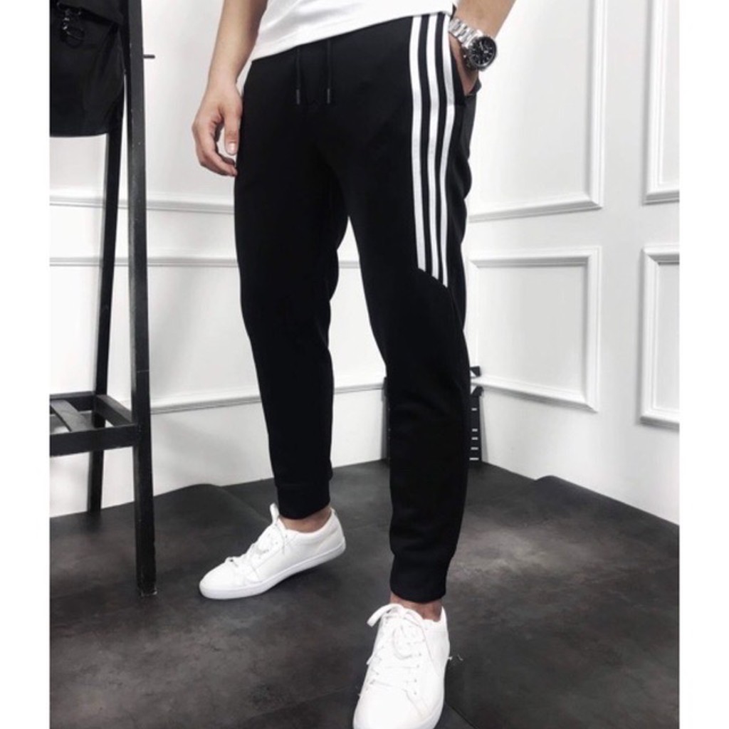 Quần Jogger 3 Sọc Lửng Cao Cấp Co Giãn Thoải Mái JG02