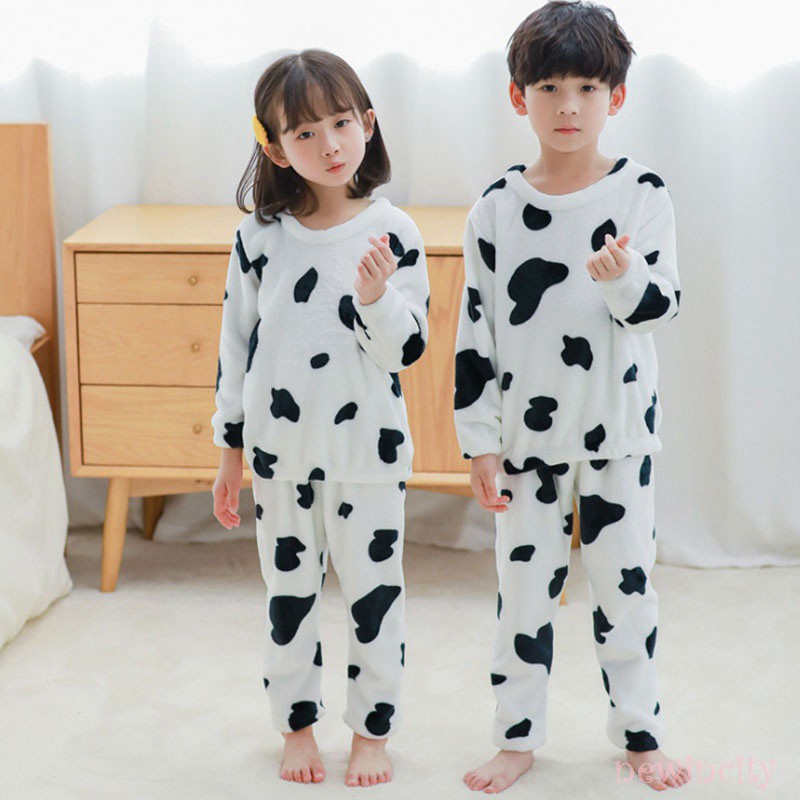 Bộ áo ngủ tay dài + quần dài in hình hoạt hình xinh xắn cho bé