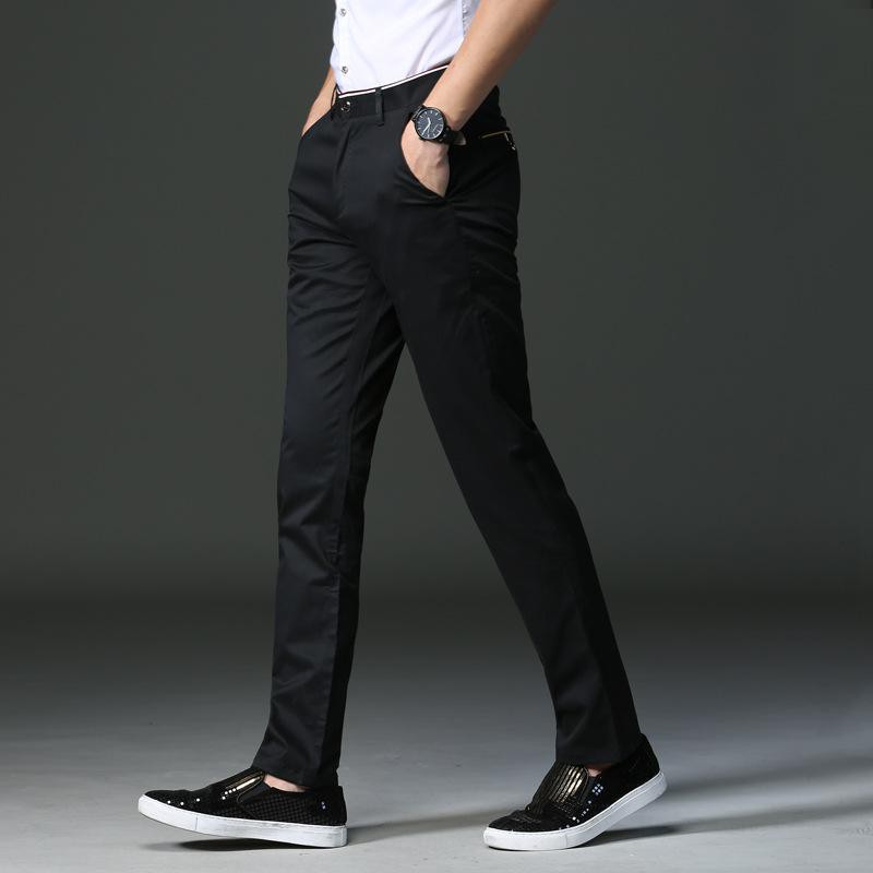 ⭐ Quần Âu Nam Giới Playboy Quần Vải Thô Cotton Hàn Quốc Quần Ống Côn Bó Ống AU986