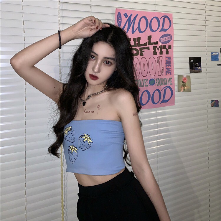 {HCM / CÓ SẴN} ÁO ỐNG CÚP NGỰC QUẢ DÂU THỜI TRANG ULZZANG CHO NỮ SEXY