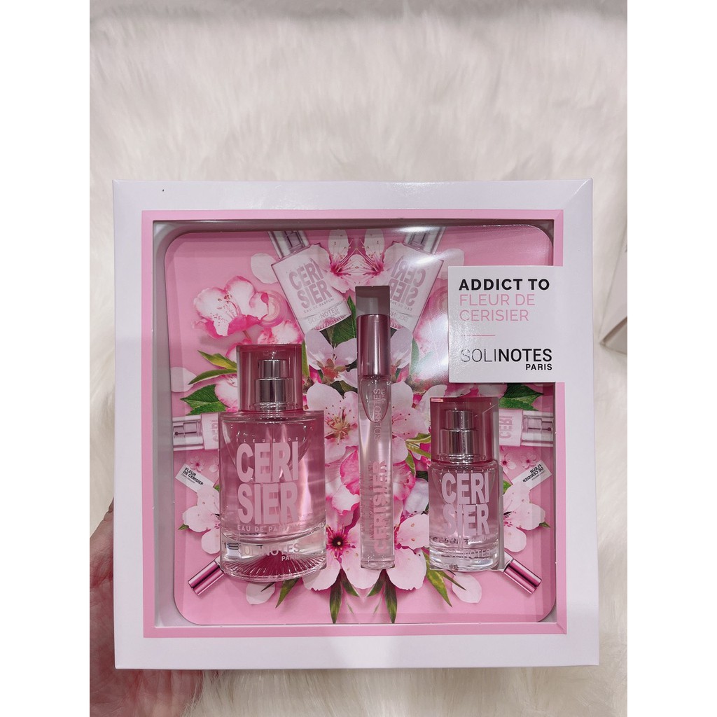 Set quà tặng nước hoa Pháp unisex Fleur de Cerisier của hãng SOLINOTES