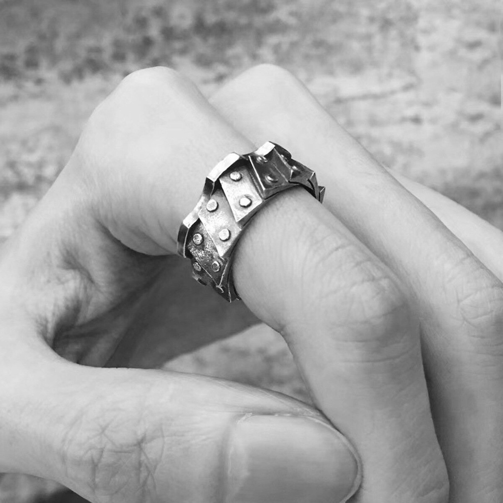 Nhẫn nam nữ tròn Unisex màu bạc Thời trang PUN chất liệu Titan đẹp đơn giản - Nhẫn Boder Ring