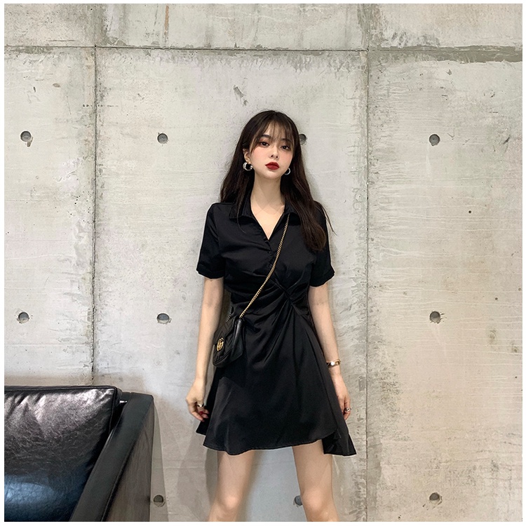 Đầm ngắn dáng ôm thiết kế lệch tà thời trang mùa hè 2021 cho nữ