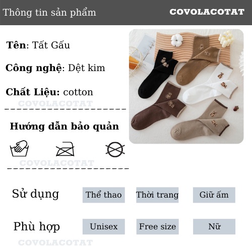 SIÊU HOT - Tất NỮ CỔ CAO hình gấu cao cấp siêu cute