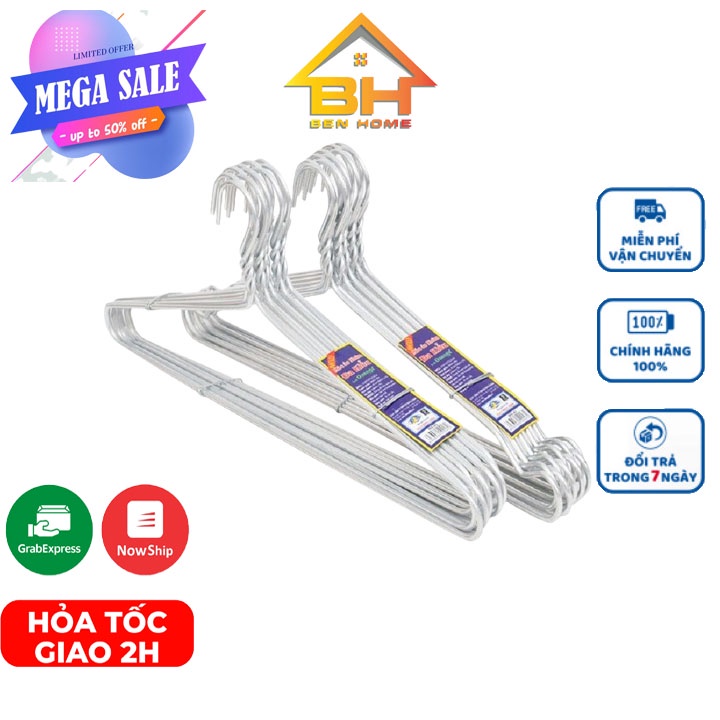 COMBO 9 Móc Nhôm Phơi Quần Áo Người Lớn