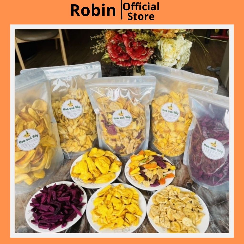 Trái cây sấy vụn,hoa quả sấy khô, thập cẩm sấy vỡ,mít,lang,chuối,khoai môn thơm ngon giòn xịn – Robin Store