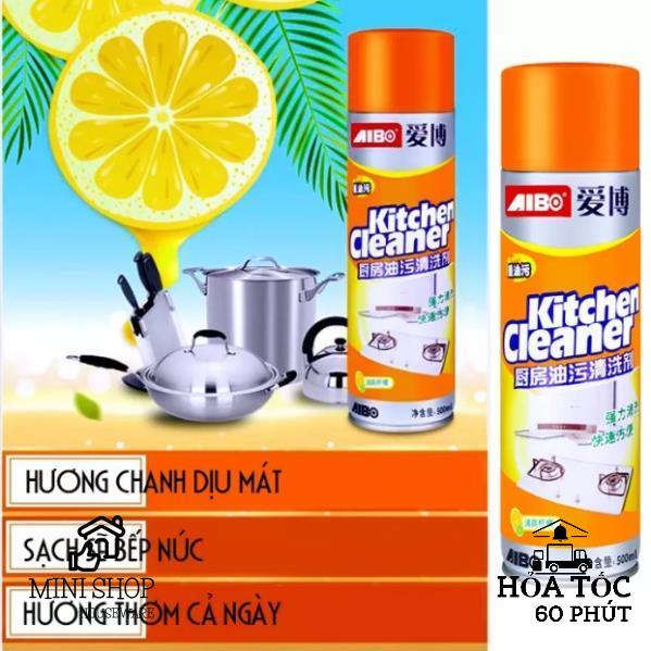 Bình Xịt Bọt Tuyết Màu Cam Kitchen Cleaner Tẩy Rửa Siêu Sạch Nhà Bếp