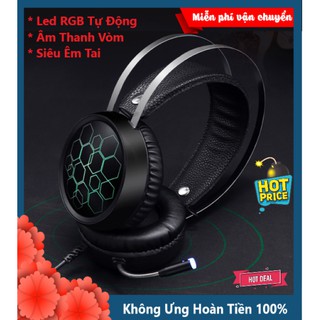Tai Nghe Chụp Tai Gaming HI200 LED RGB Tự Động Đổi Màu, Âm Thanh Siêu Chất, Chơi Game Máy Tính, PC, Điện Thoại