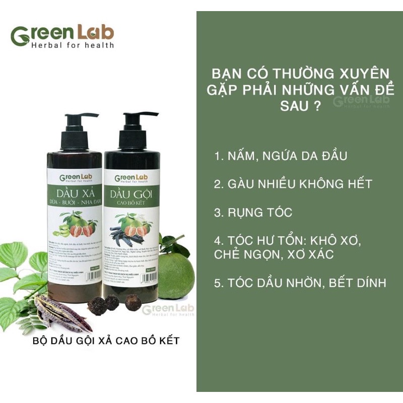 Dầu Xả Dừa Bưởi Nha Đam Greenlab