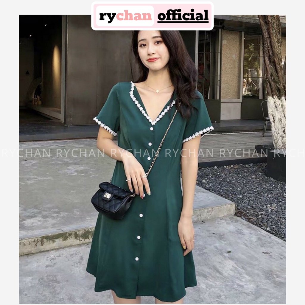 [ẢNH THẬT CUỐI] DX888 - Đầm Xòe Chữ A Phối Viền Nhiều Màu Sơ Mi Viền Trắng