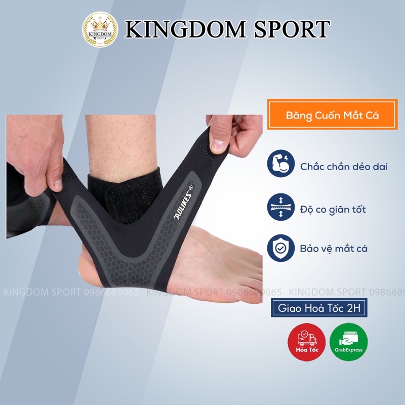 Băng Cuốn Bảo Vệ Mắt Cá Chân KINGDOM SPORT Chơi Thể Thao thoáng khí Aolikes size M/L