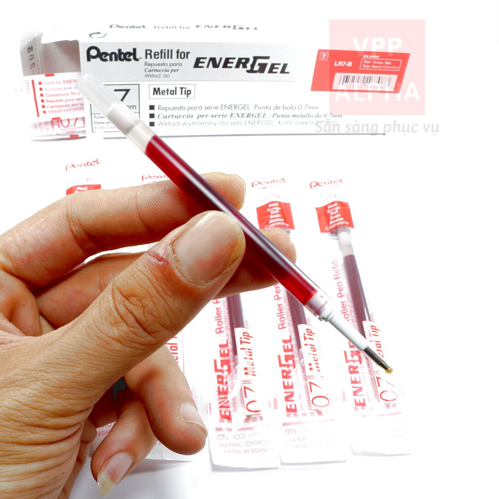 Ruột bút Pentel energel nét 0.5/ 0.7/ 1.0mm, ngòi viết mực nước Pentel các màu xanh/ đỏ/ đen