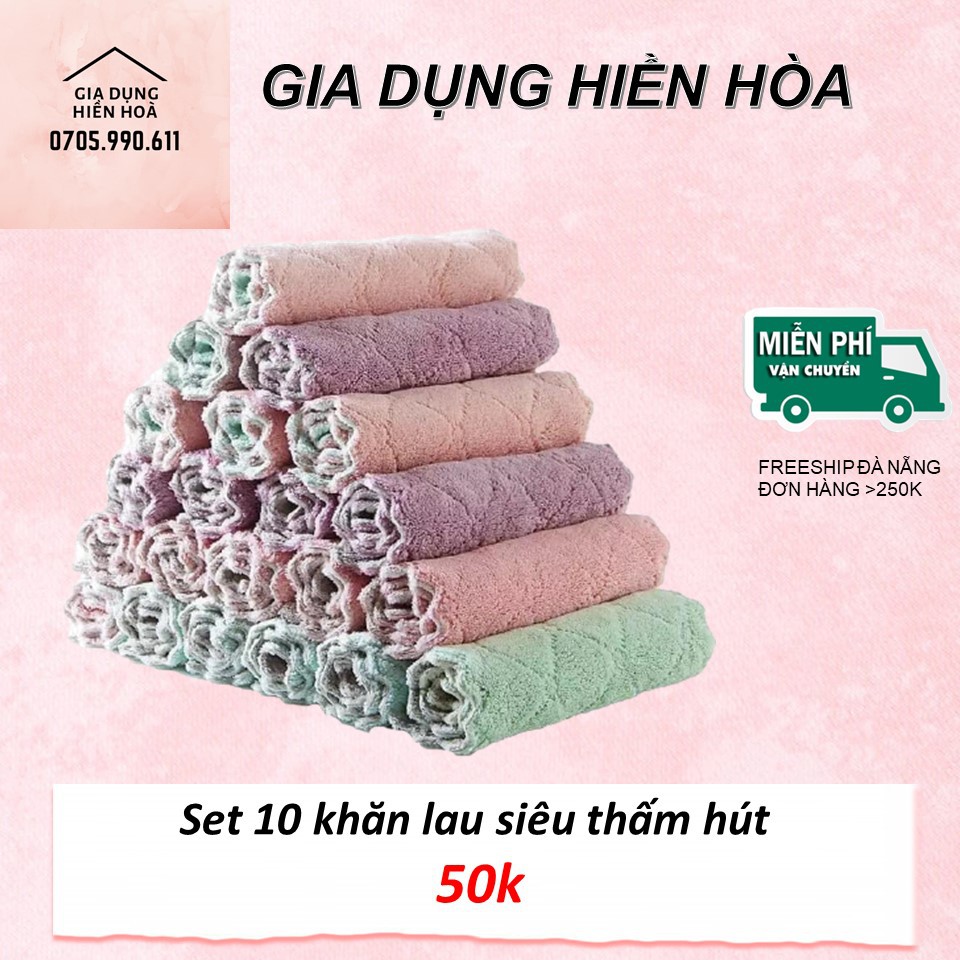 Set 10 chiếc khăn lau bếp đa năng siêu thấm hút [Freeship Đà Nẵng]