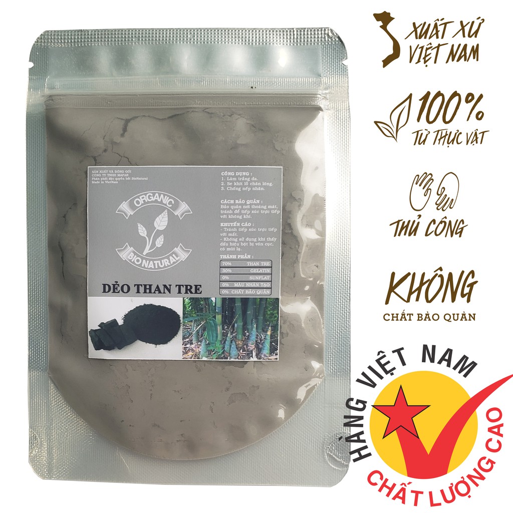 Bột đắp mặt nạ Dẻo Than Tre Hoạt Tính handmade