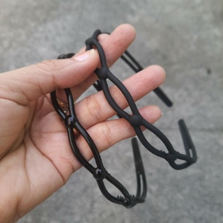 Bờm cài tóc giọt rỗng đen bóng/đen nhám (bản 1cm)