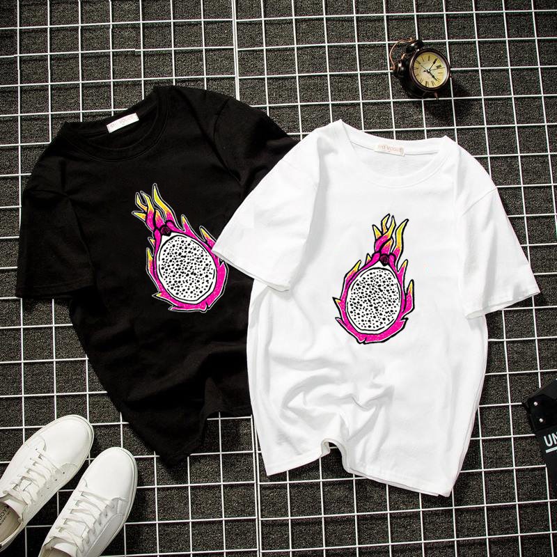 Áo thun form rộng unisex quả thanh long vải dày mịn 2019T22058