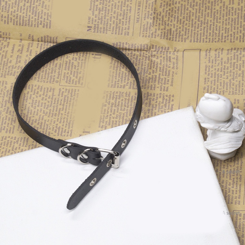Vòng Cổ Choker Bằng Da Có Khóa Điều Chỉnh Được Phong Cách Punk Dành Cho Người Đi Xe