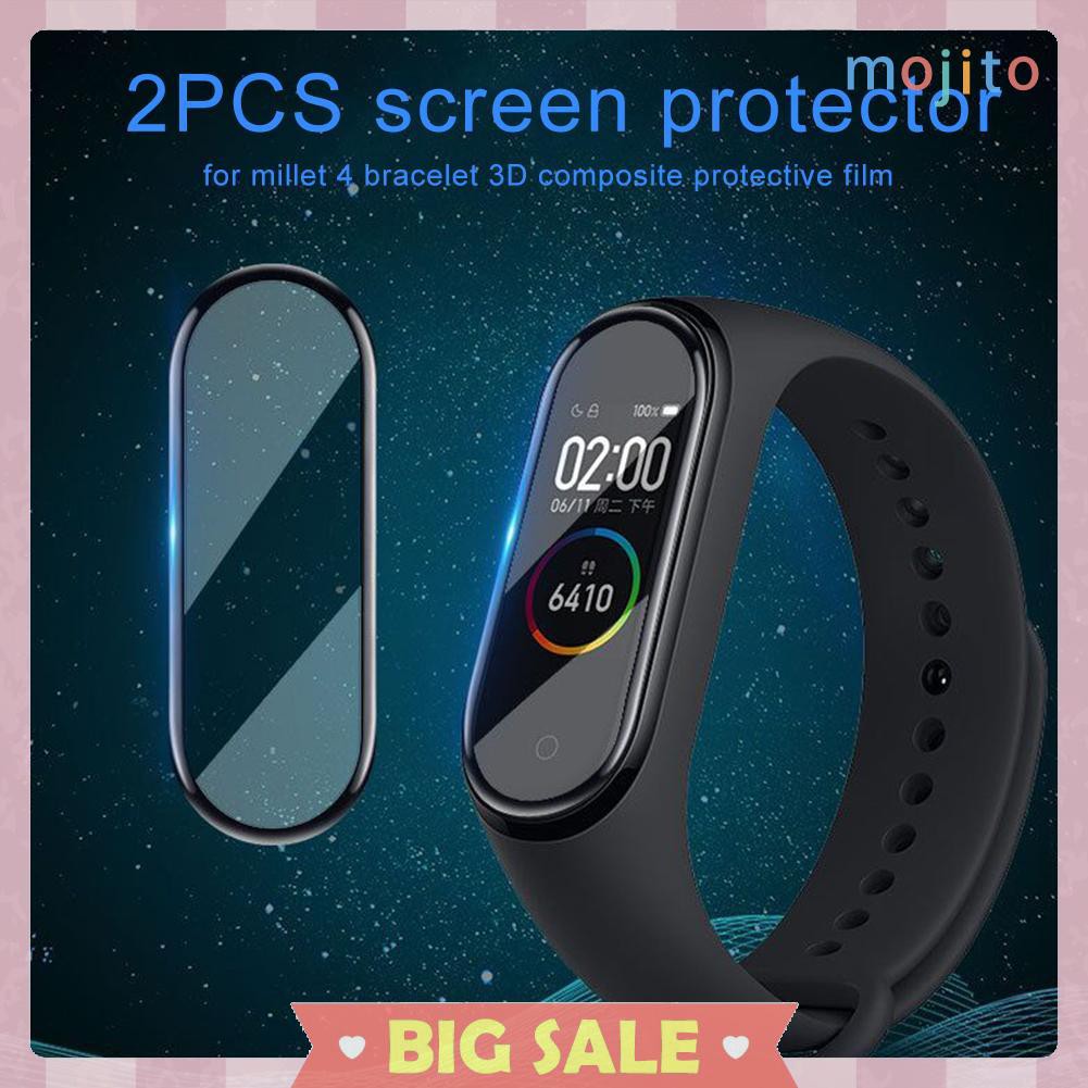 Set 2 phim 3d trong suốt dán bảo vệ màn hình cho Xiaomi Mi Band 4