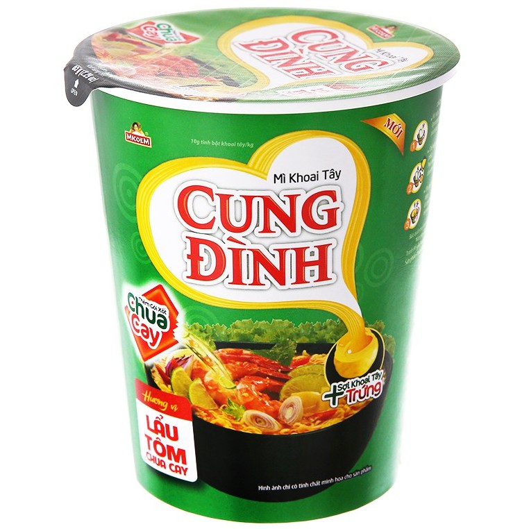 Mì khoai tây Cung Đình hương vị lẩu tôm chua cay ly 65g | BigBuy360 - bigbuy360.vn