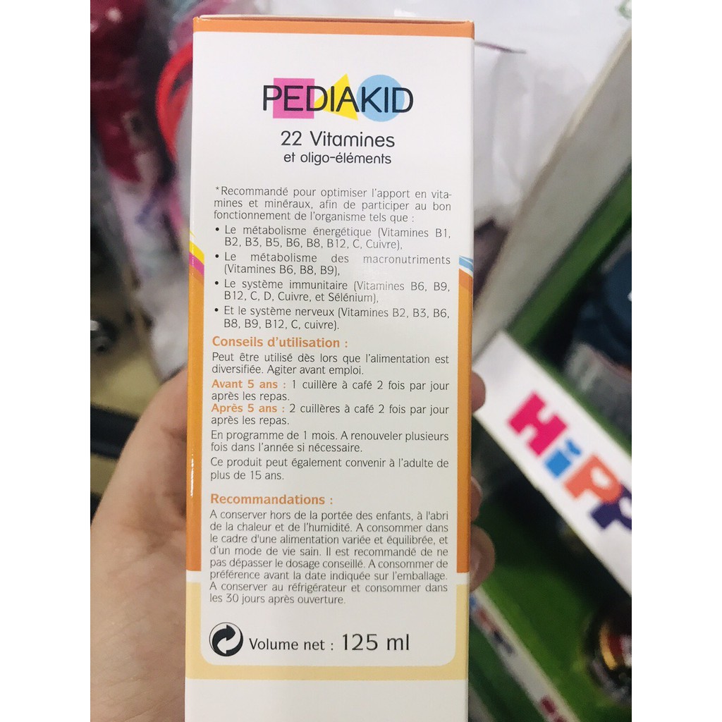 Pediakid tổng hợp 22 vitamin và khoáng chất Pháp