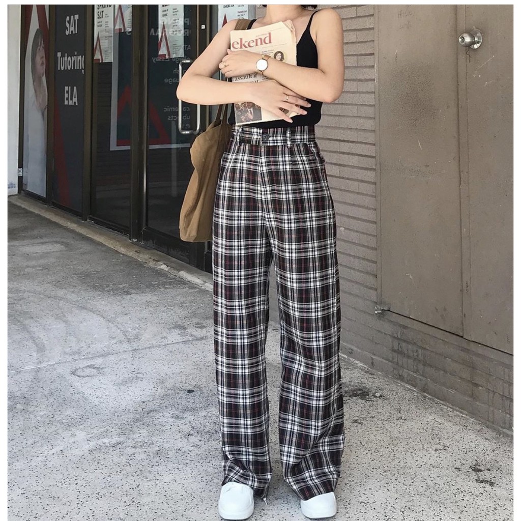 [MADE BY HIIN] Quần cạp cúc kẻ caro