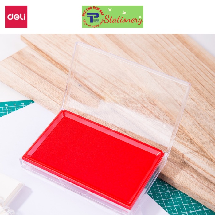 Khay mực dấu Deli, 138x88x26 mm, Đỏ - E9864