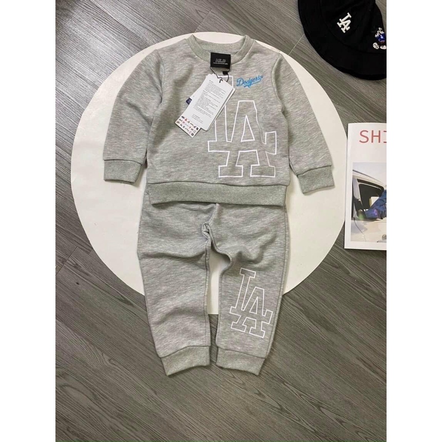 Quần áo thu đông bé trai, bé gái, set bộ dài tay nỉ chân cua m.l.b xuất dư xịn chất dày dặn, mềm mại cho bé 9-40kg