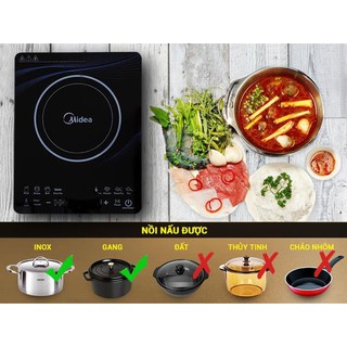 [Chính Hãng] Bếp Điện Từ Siêu Mỏng Midea MI-T2112DA
