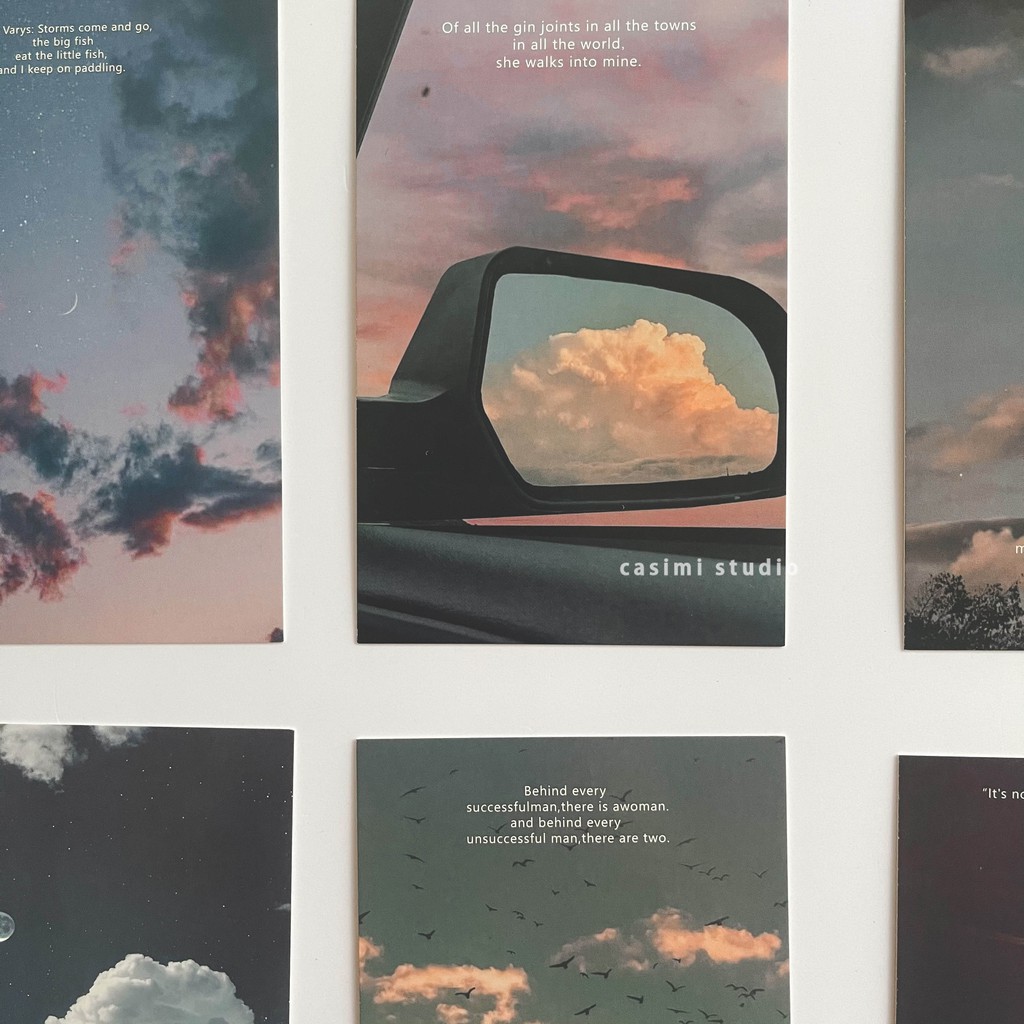 Bìa ảnh cứng MOONRISE A postcard chụp sản phẩm, dán tường trang trí bàn học Hàn Quốc Casimi Decor