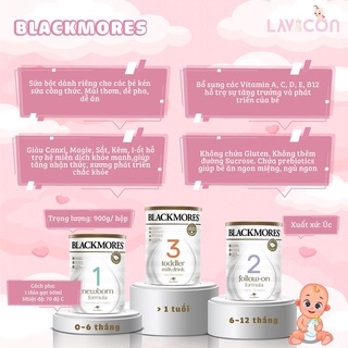Sữa blackmore 900gr đủ 3 số 1,2,3 hàng của úc - blackmores