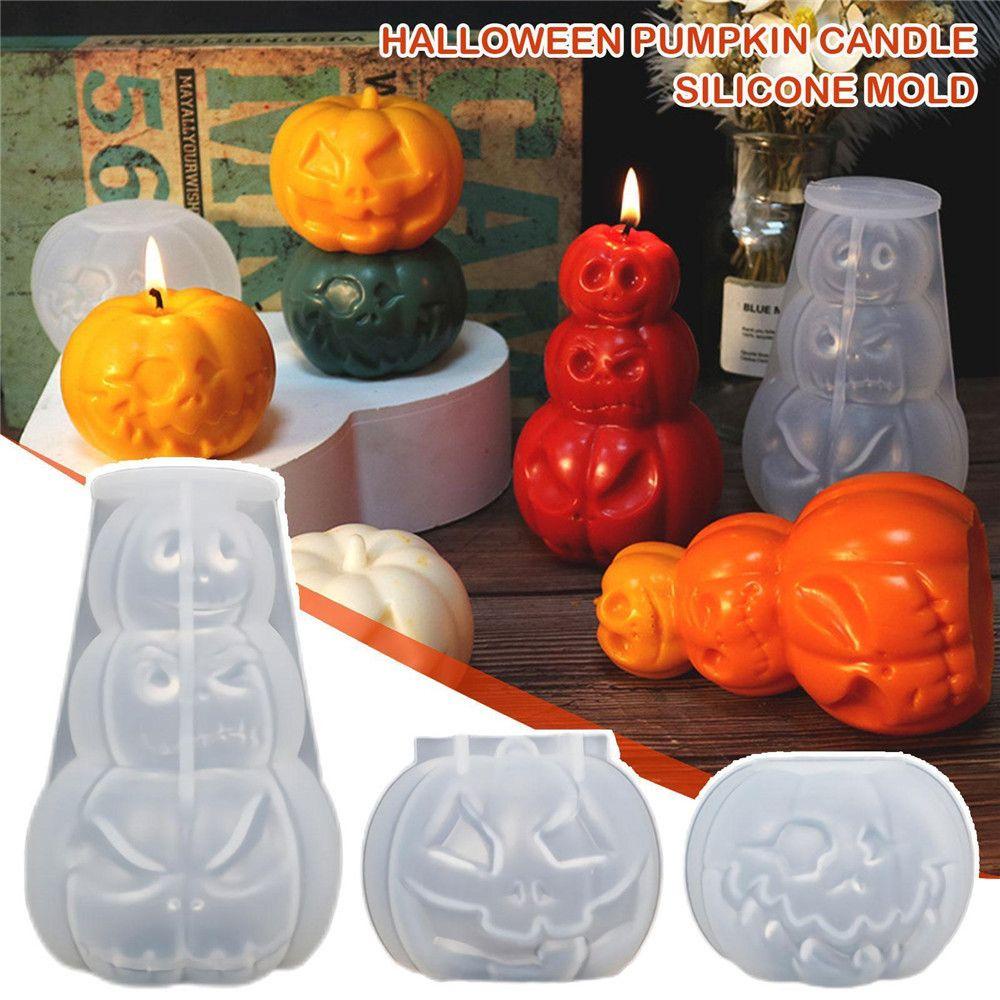Khuôn Làm Nến / Xà Phòng Handmade Hình Bí Ngô 3D Bằng Silicone