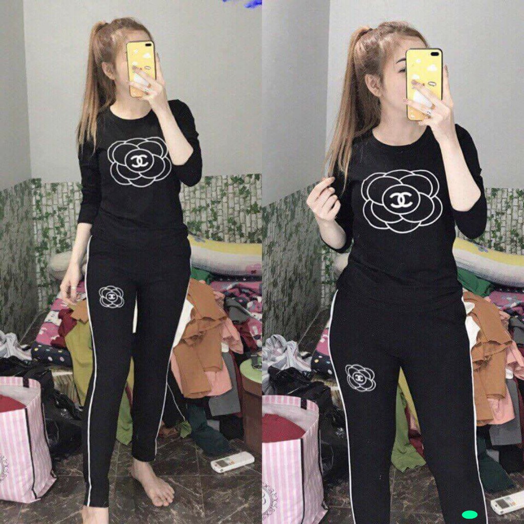 đồ bộ cotton nữ in hoa tay dài | BigBuy360 - bigbuy360.vn