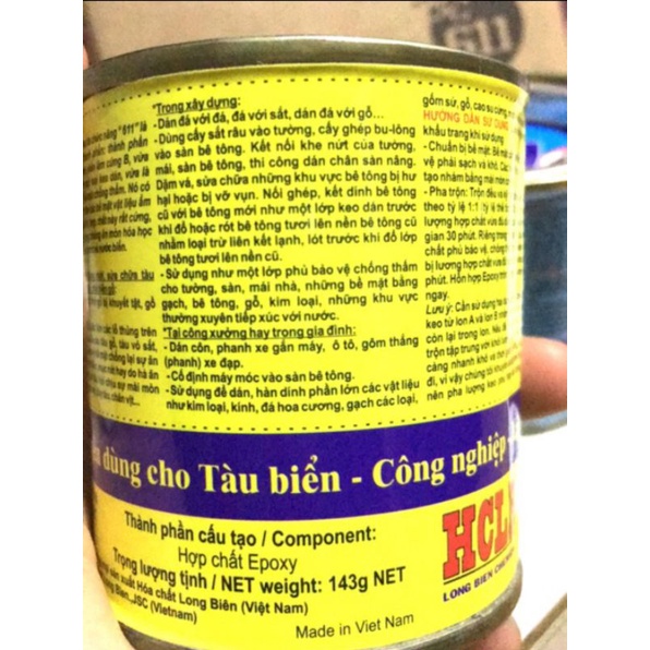 Keo cấy sắt ,keo dán đa năng  epoxy AB 611 dùng cho tàu biển, công nghiệp,