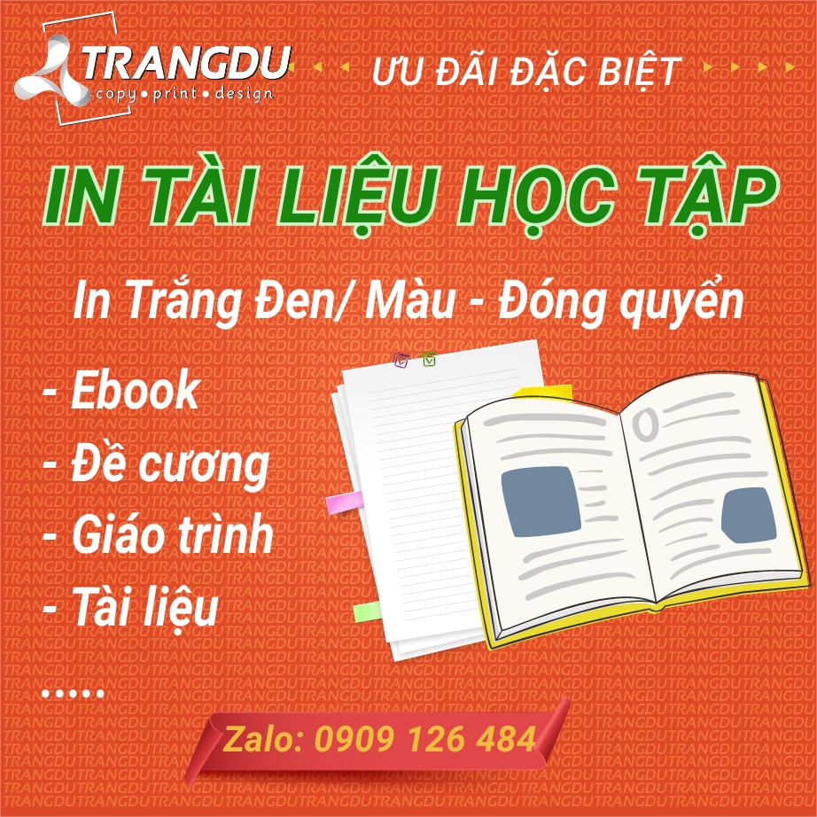 In tài liệu, in trắng đen, in màu theo yêu cầu