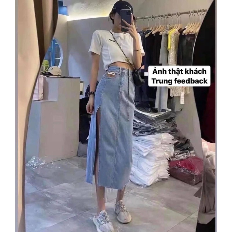 [ ORDER ] Chân váy jeans xẻ tà hottrend tôn dáng cực đỉnh  (Có ảnh thật ) | BigBuy360 - bigbuy360.vn