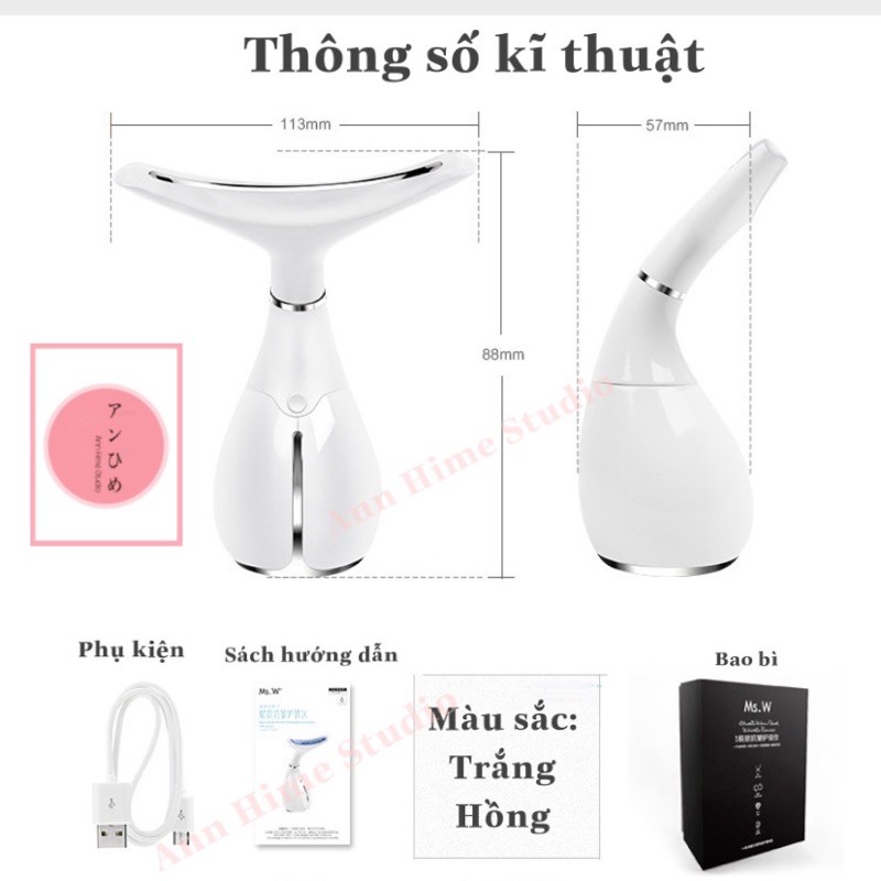 [NGỌC TRINH ĐÃ MUA] MÁY MASSAGE MẶT CHUYÊN SÂU ION 2 CHẾ ĐỘ Ms.W/ MÁY MÁT XA MẶT CHUYẾN SÂU CHÍNH HÃNG Ms.W