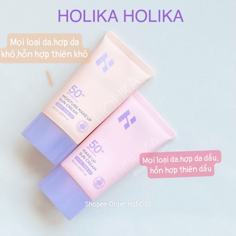 Kem chống nắng Hàn Quốc Holika Holika SPF50+ PA+++ dưỡng ẩm làm sáng bảo vệ da khỏi tia cực tím 24h 60ml
