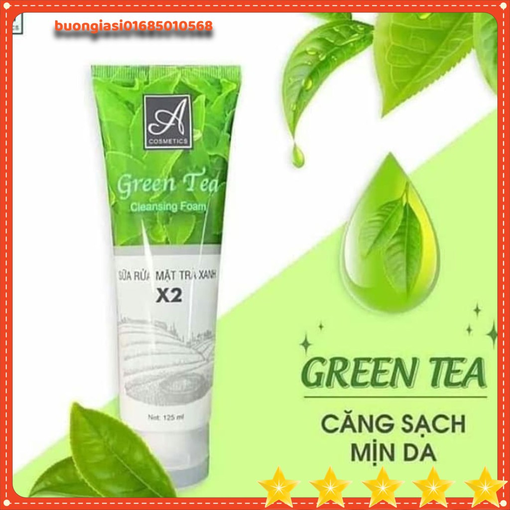 Sữa rửa mặt trà xanh x2 ngừa mụn kiềm dầu sáng da Acosmetics