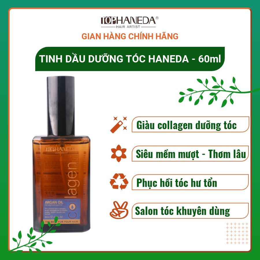 Tinh dầu dưỡng tóc Haneda 50ml nhập khẩu Italy, Dầu dưỡng tóc chuyên dùng tại salon phục hồi tóc hư tổn