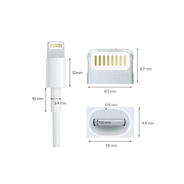 ( CHÍNH HÃNG ) Dây sạc IP Foxcon 5 lõi chân lightning, dài 1m, củ sạc ip A21