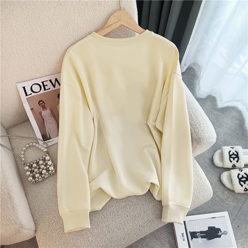 NRVP Áo Thun Nữ Dài Tay Dáng Rộng In Hình Phong Cách Hàn Quốc Mới