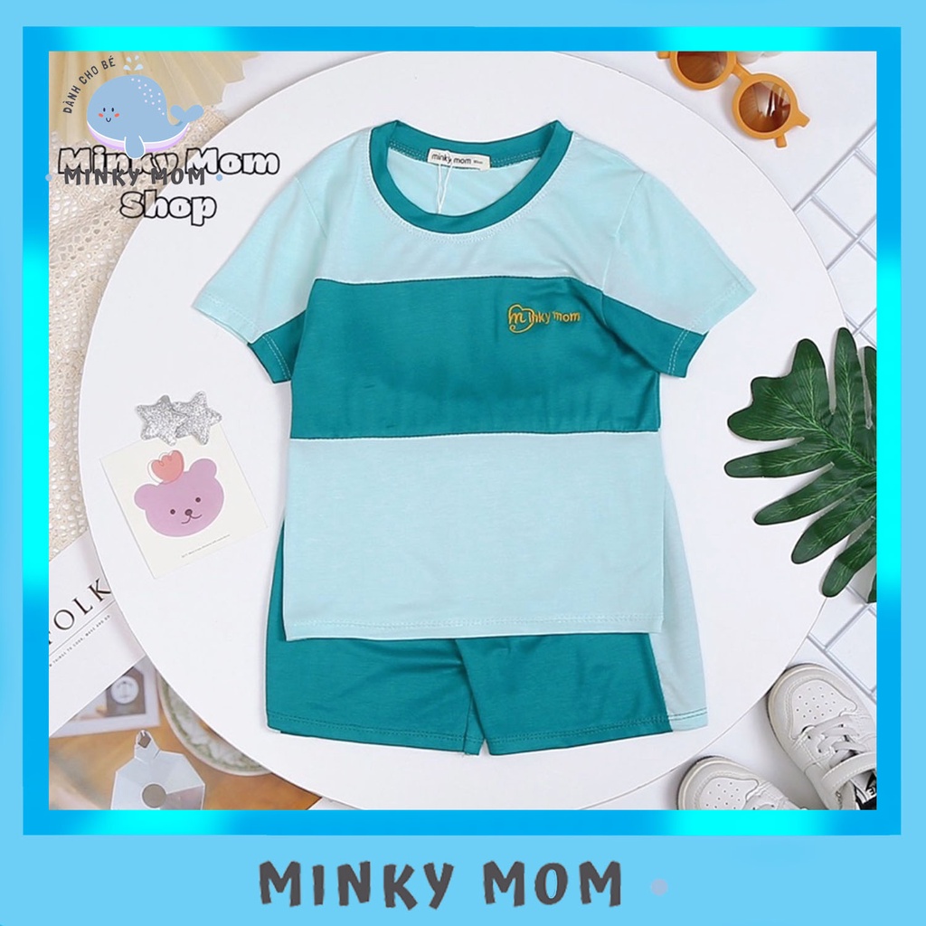 Bộ Cộc  Tay Minky Mom Chính Hãng Bé Trai Bé Gái Thun Lạnh Thêu  Cho Bé (8-28kg) MS008