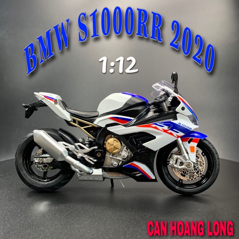 ∏XE MÔ HÌNH - MOTO BMW Cá Voi Sát Thủ S1000RR 2020 tỷ lệ 1:12, Có Đèn và Âm Thanh CHLstore Đua