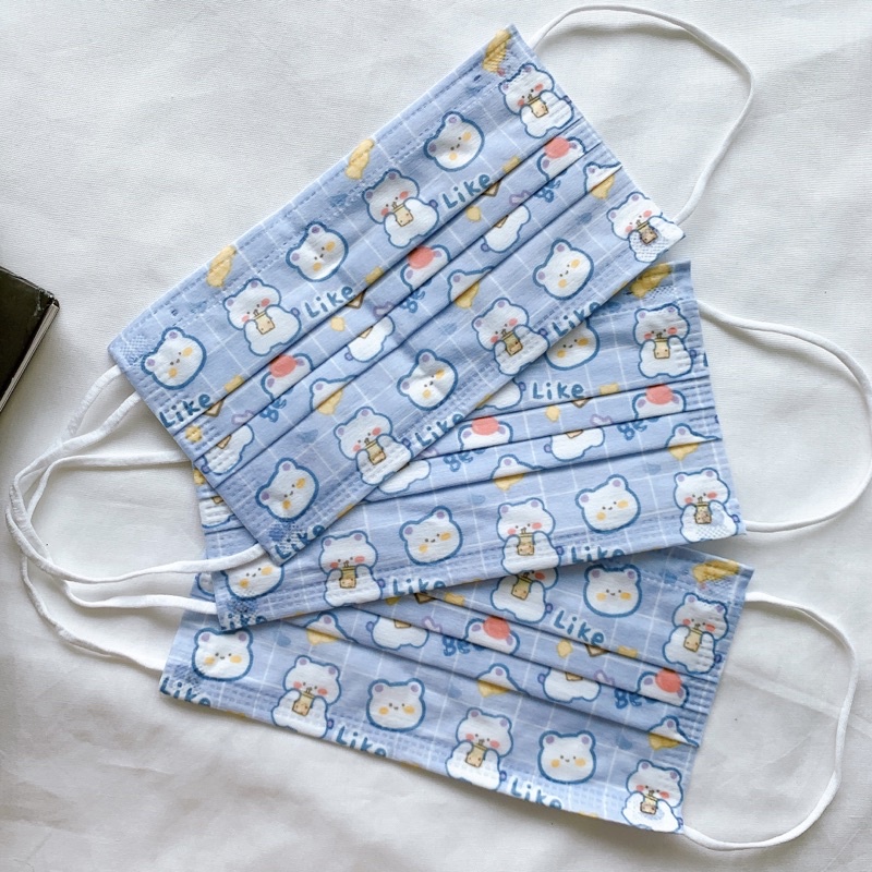 10 cái khẩu trang kháng khuẩn in hình Caro Bear