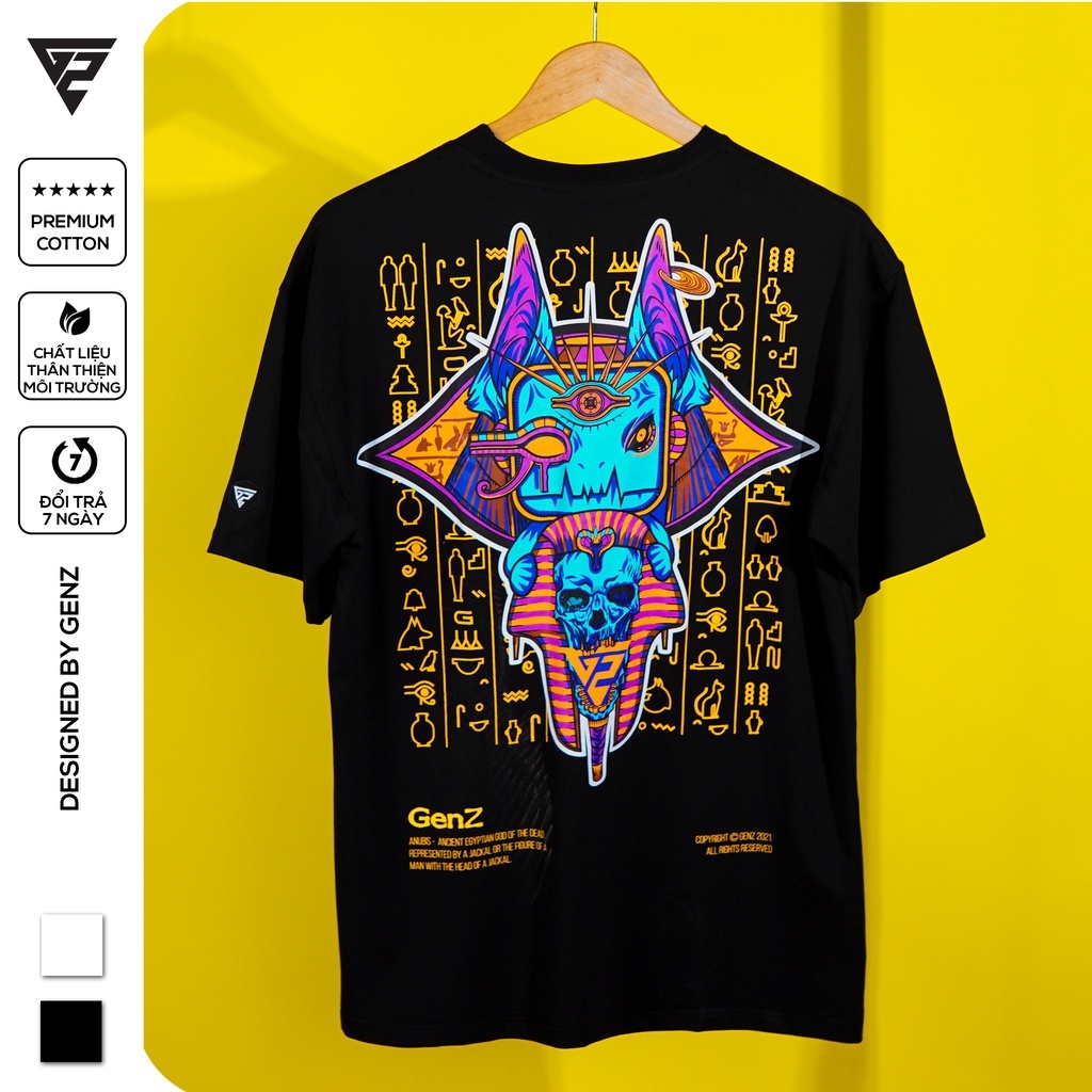 Áo thun tay lỡ GENZ phông unisex nam nữ cotton oversize form rộng Pharaon